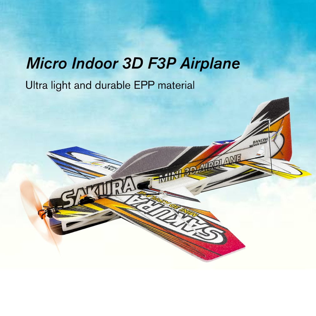 RC EPP Micro Indoor 3D F3P Airplane Sakura Radio Controlled Electric Plane 420mm Wingspan Unassembled Need to Build Aeroplane Walmart