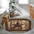 thumbnail image 4 of Western Farmhouse Round Area Rug 4 FT,Non Slip Indoor Outdoor Rug,Primitive Rustic Country Retro Texas Star Washable Soft Circular Carpet Non-Shedding Floor Mat for Coffee Table Nursery Foyer Balcony, 4 of 8