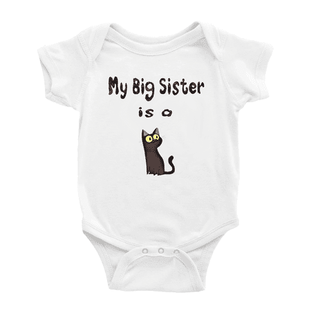 

My Big Sister Is A Burmese Cat Cute Baby Clothing Bodysuits For Boy Girl