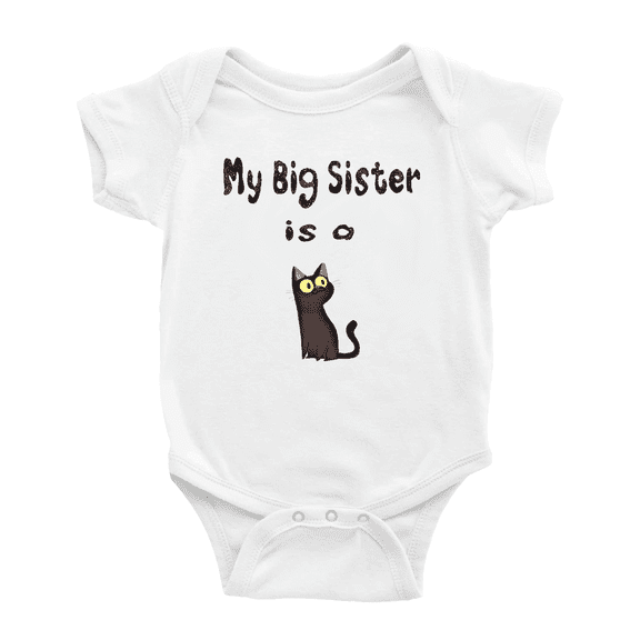 My Big Sister Is A Burmese Cat Cute Baby Clothing Bodysuits For Boy Girl