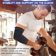 Protle Elbow Brace Compression Support Sleeve (Pair)–Pain Relief & Inflammation from Tendonitis, Tennis, Golf Elbow, Arthritis. Provide Protection for Workout, Weightlifting, Tennis…