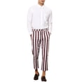 thumbnail image 2 of INSPIRE CHIC Stripe Business Pants for Men's Slim Fit Tapered Dress Pants, 2 of 5
