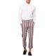 thumbnail image 2 of Pantalones de negocios a rayas INSPIRE CHIC para hombres, corte ajustado y tapered 32 Burdeos Blanco, 2 of 6
