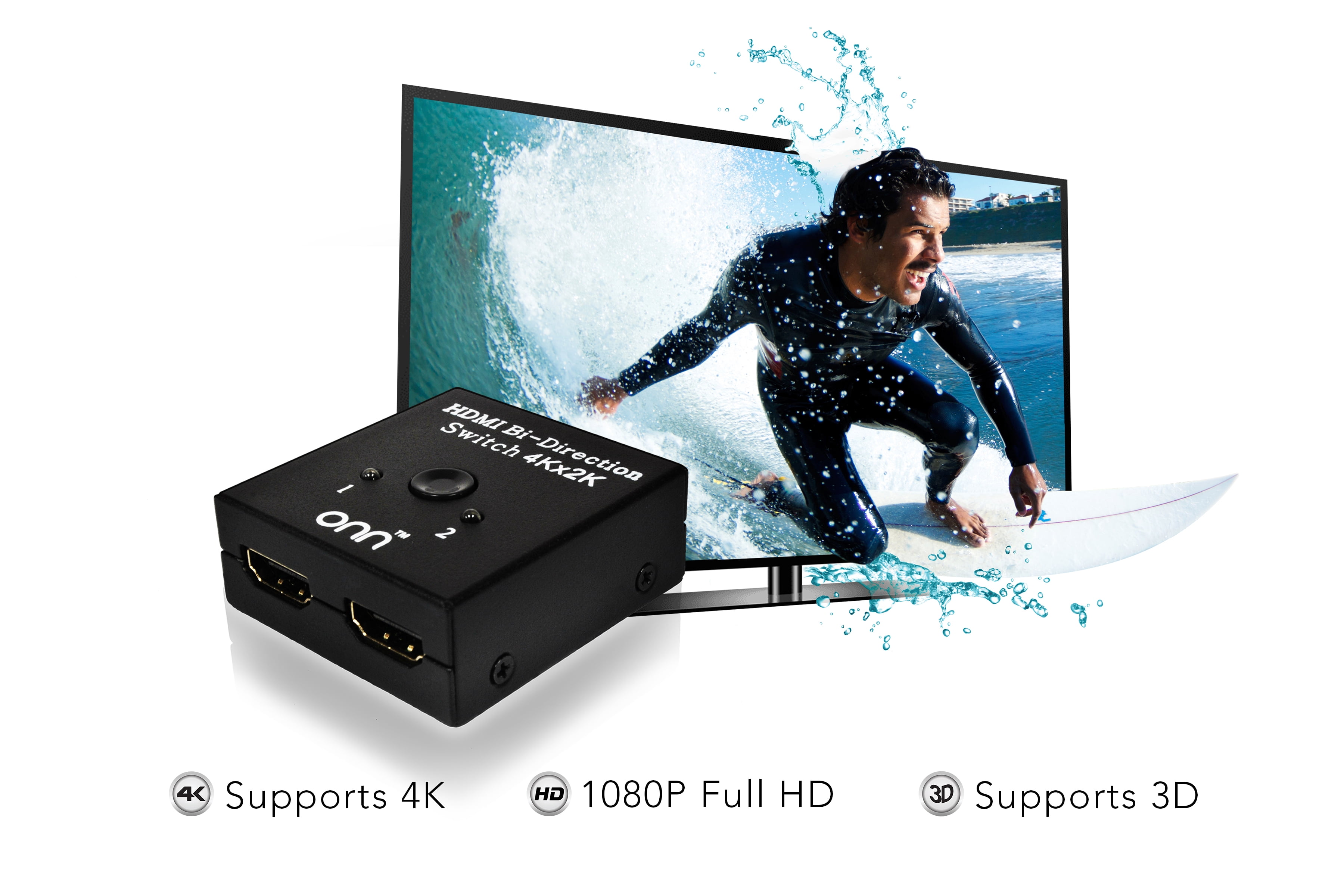 Onn Hdmi Switcher 2 Ports Bi-Direction Manual 4K Switch