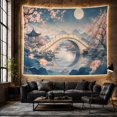thumbnail image 6 of Moonlit Stone Arch Bridge Over Calm Water, Serene Japanese Inspired for Nature Lovers, Traditional Landscape Art Decor, Housewarming Gift Tapestry Wall Hanging for Bedroom and Living Room, 6 of 7