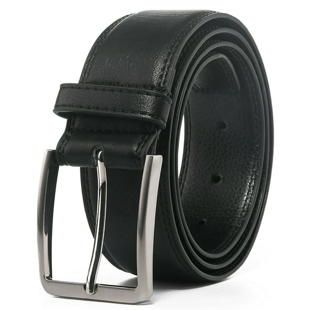 Men's Leather Dress Belt with Single Prong Buckle Belts for Men,1.5