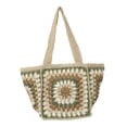 thumbnail image 2 of Bolso de playa con cordón de papel de crochet, informal, de un solo hombro, para viajes y uso diario. Verde, 2 of 9