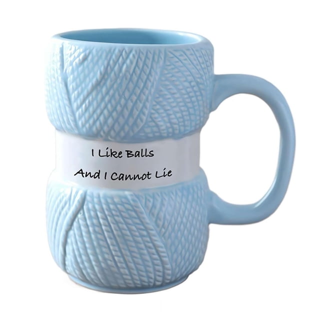 Taza "Knit Happens", divertida taza para tejer, bola de lana, taza de cerámica para tejedores, regalo para amantes del crochet, tazas, tazas de café, taza de café