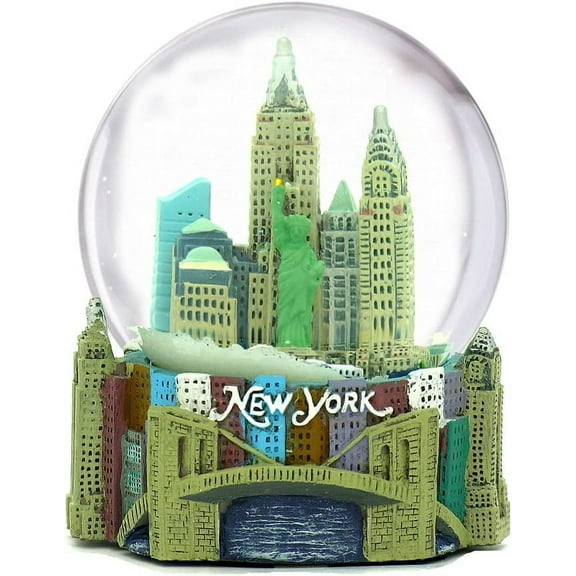 Mini New York City Snow Globe (2.5 Inch) NYC Skyline in This Souvenir Figurine with Statue of Liberty, (45mm Globe)