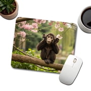 Hear No Evil Cute Monkey Mouse Pad Low Profile Gaming Mat