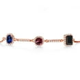 thumbnail image 2 of Gem Stone King 1.76 Ct Blue Created Sapphire Red Rhodolite Garnet 18K Rose Gold Plated Silver Bracelet for Women, 2 of 4