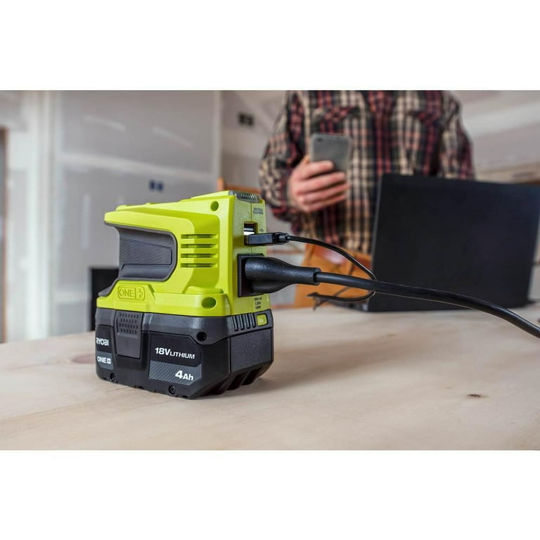 RYOBI 18V ONE Lithium Ion 4.0 Ah Rechargeable Battery 2 Pack and Charger Kit for Power Tools Walmart