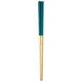 thumbnail image 1 of Xiao Hua 2 pares de palillos reutilizables de acero inoxidable para cocinar y comer, dorados y verdes., 1 of 5