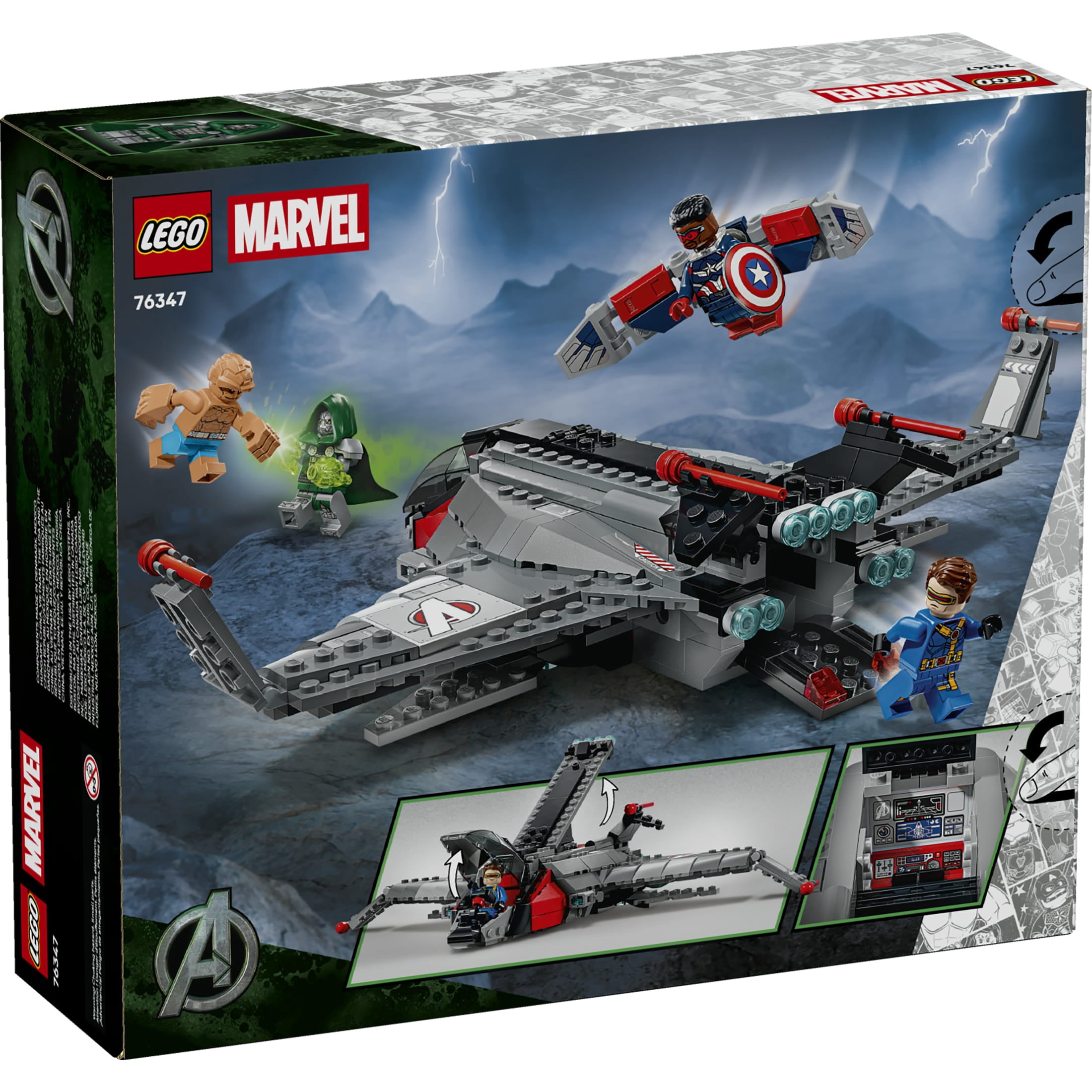LEGO Marvel Avengers: Doomsday Quinjet - Building Toy for Boys & Girls, Ages 9+ - Super Hero Marvel Toys for Kids - Includes Movie Character Minifigures - Gift for Fans - 76347