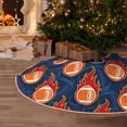 thumbnail image 5 of Sikiie American Football and Fire Flames Nativity Christmas Tree Skirt, Jesus Christian Winter Holiday Tree Mat Decoration(30-48IN), 5 of 6