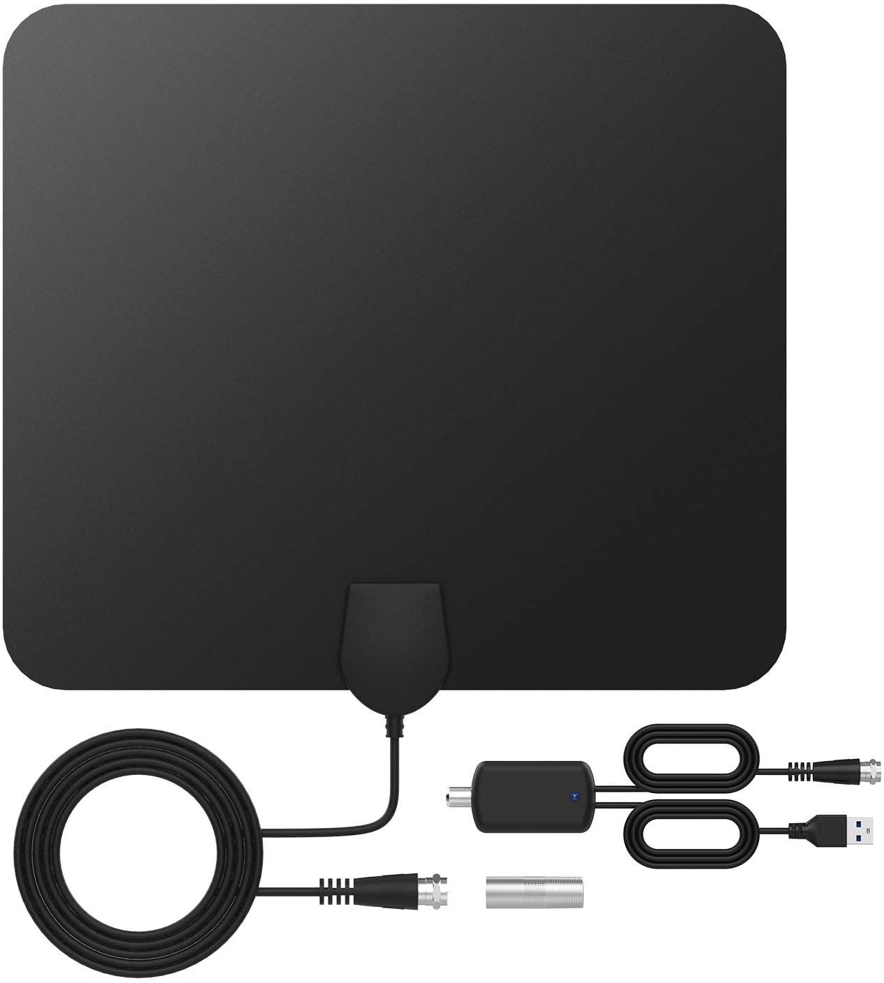 Indoor TV Aerial 4K 1080P Digital HDTV Antenna 120 Miles Range Free View Local Channels with 16.5FT Coax Cable and Amplifier Signal Booster Support All Television 