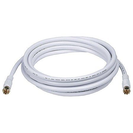UPC: 0844660063155 | Monoprice 10  CL2 Quad Shielded RG6 F Type 18AWG Coaxial Cable White 106315