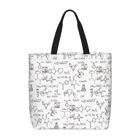 Picia Chemical Formulas for Tote Bag for Women with Zipper, Gym Tote with Compartments, Laptop Work Tote Nurse Dance Yoga Bag for Sport, Travel