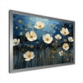thumbnail image 2 of Designart "Deep Blue Nighttime Buttercups" Buttercups Picture Framed Wall Decor, 2 of 5