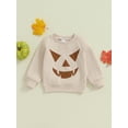 thumbnail image 5 of Aojekbee Little Boy Girl Halloween Sweatshirt Witch Pumpkin Print Long Sleeve Round Neck Casual Pullover Tops, 5 of 10