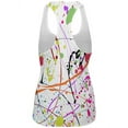 thumbnail image 2 of Splatter Paint White All Over Womens Work Out Tank Top Multi LG, 2 of 2