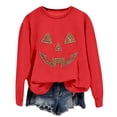 thumbnail image 4 of Tisuna Girls Halloween Sweatshirts Pumpkin Print Long Sleeve Crew Neck Tops Fashion Kids Theme Party Sweatshirt Size 9-10 Years Red, 4 of 5