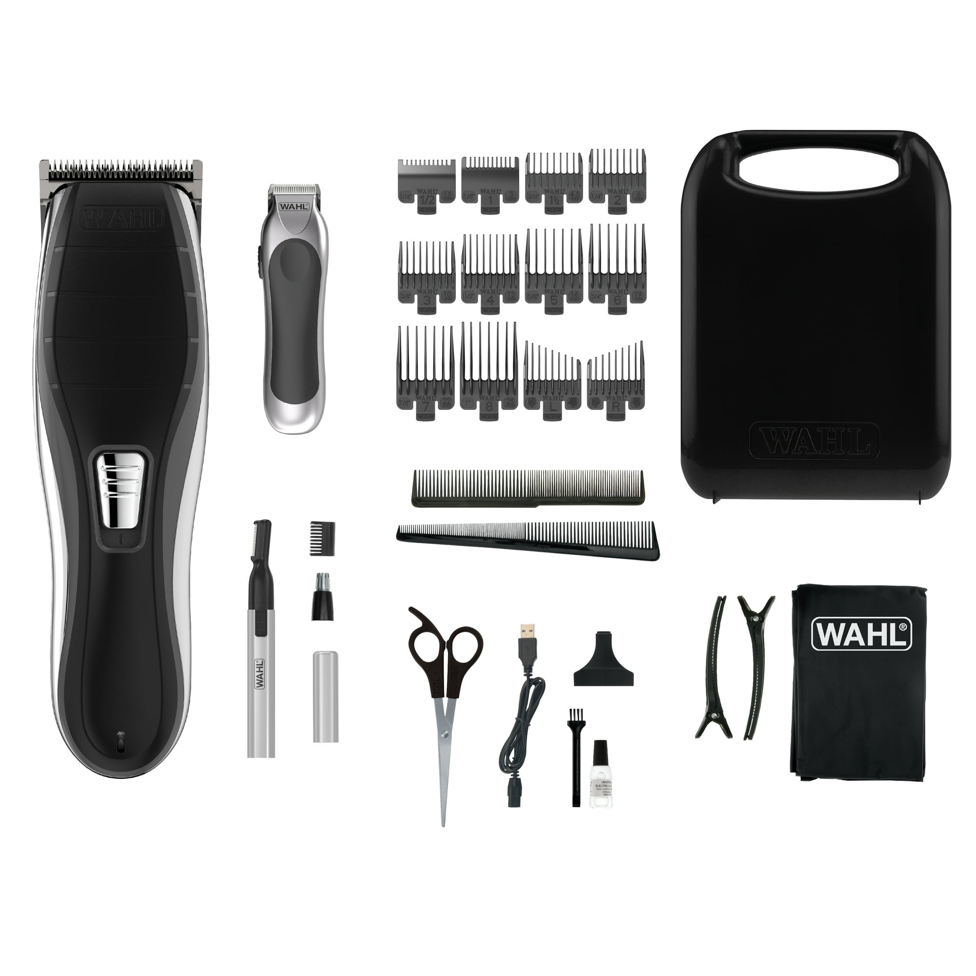 Wahl Lithium Ion Cordless Pro Hair Clipper Kit with 12 Guide Combs