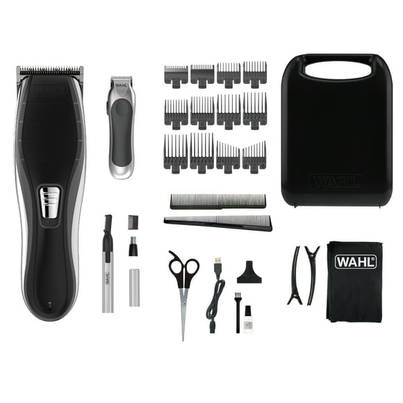 Wahl Lithium Ion Cordless Pro Hair Clipper Kit with 12 Guide Combs, Soft Grip, Smart Charge LED, Easy-Clean Blades, Up to 2.5 Hr Runtime – Model 3340