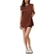 thumbnail image 1 of Conjunto de Lounge Inspire Chic de 2 Piezas para Mujer, Top Sin Mangas de Punto Acanalado y Pantalones Cortos, Conjuntos Casual M Marrón, 1 of 6