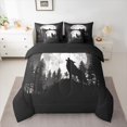 thumbnail image 2 of jejeloiu Wild Animals Wolves 7-Piece Twin Bedding Sets,White Black Bedding Comforter Set For Men Women Reversible, 2 of 8