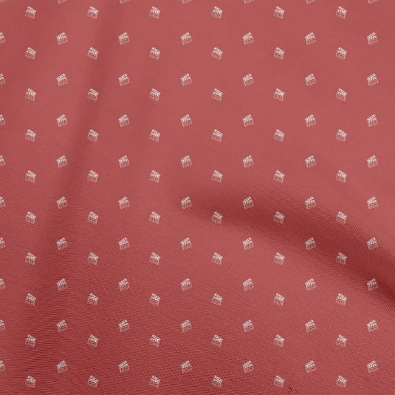 oneOone Cotton Cambric Red Fabric Movie Clap Board Fabric For Sewing Printed Craft Fabric By The Yard 42 Inch Wide