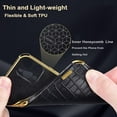 thumbnail image 4 of for iPhone 14 Pro Ring Holder Case Luxury Crocodile Snakeskin Pattern Gold Edge 360 Degree Rotation Kickstand for Women Men Slim Leather Protective Phone Case for iPhone 14 Pro, Black, 4 of 9