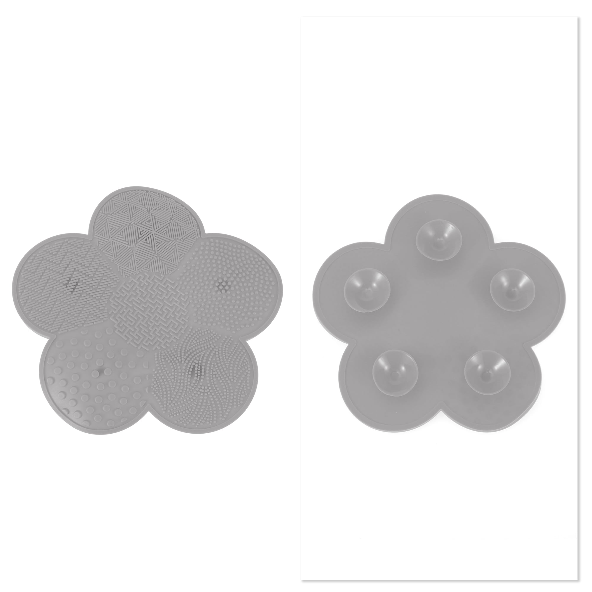 Unique Bargains Flower-shaped Makeup Sponge Brush Cleaner Gray