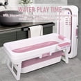 thumbnail image 2 of Lorelo 51 inch Foldable Bathtub, Portable Bathtub for Adult, Large Collapsible Tub with Flip-up Handle, Freestanding Surround Collapsible Bathtub, No Lid, Hot Bath, Ice Bath, 2 of 8
