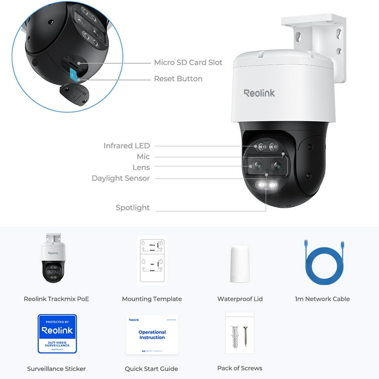 REOLINK Trackmix - 4K PTZ Dual-Lens PoE Security Camera with Auto