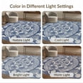 thumbnail image 7 of ODIKA 4'x6' Washable Area Rug Non-Slip, Chair-Friendly, Flatwoven Ocean Border Motif Scattered Symmetrical Animals Turtle Nautical Playful for Home Office, Under Desk, 7 of 7
