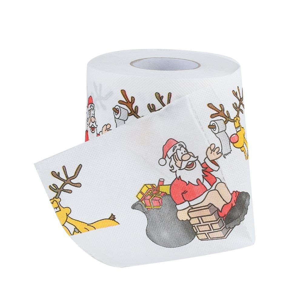 XKHZJL Merry Christmas Santa Claus Toilet Paper Tissue Napkin Prank Fun Birthday Party Novelty Gift Idea, Christmas Supplies Xmas Decor Tissue