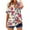 Multicolor-A, variant on Plus Size ​Women's V-Neck Floral & Bird Print Blouse: Relaxed Fit & Lightweight Fabric for Trendy Summer TopsBlue2XL