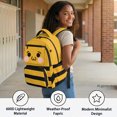 thumbnail image 4 of Chririnla Cute Bee Face Striped Boys School Backpack with Durable Scuff Resistant Book Bag, Breathable 17 Inch School Bookbag for Outdoor Back to School Primary School, 4 of 9