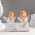 thumbnail image 3 of Cute Angel Girl Statue, Resin Craft Figurine, Desk Ornament Gift, Delicate Hand-Painted White Sculpture, Whimsical Fairy Angel Art for Home Office Decor, Shelf Display, and Festive Present, 3 of 8