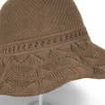 thumbnail image 5 of UTSJKR Womens Knit Wide Brim Sun Hat Flower Detail Summer Outdoor UPF 50+ UV Protection Lightweight Foldable Beach Vacation Hat Khaki, 5 of 6
