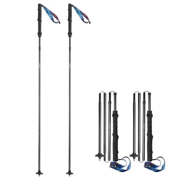 Palos 1 par de bastones de senderismo de fibra de carbono ligeros, bastones de senderismo plegables, bastones de mochilero para caminar AONIJIE Palos