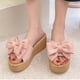 thumbnail image 1 of Mujeres Bowknot Beach Summer Pantuflas Plataforma Slope Heels Plus Size Shose Wmkox8yii  hj789, 1 of 6