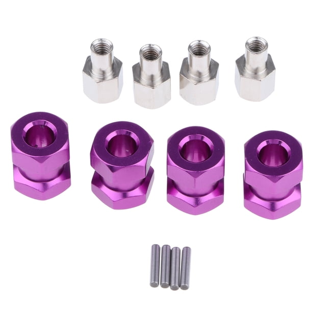 Adaptador combinador de cubo hexagonal de 12 mm y 15-25 mm para Wraith CC01 AXIAL SCX10 D90 AX10 de repuesto Púrpura -15mm