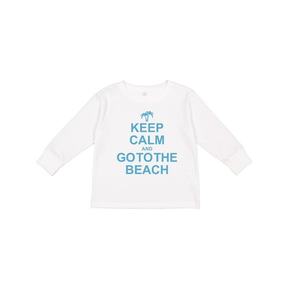 Inktastic Keep Calm Go To The Beach Boys or Girls Long Sleeve Toddler T-Shirt