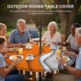 thumbnail image 2 of Round Outdoor Tablecloth with Umbrella Hole and Zipper, Orange Grey Ombre Fitted Table Cover with Elastic Edge for 31-35 Inch, Modern Geometric Abstract Aesthetics Cream Waterproof Patio Tablecoths, 2 of 9