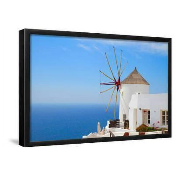 Windmill of Oia, Santorini, Framed Art Print Wall Art by neirfy Sold by Art.Com