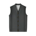 thumbnail image 7 of Vests for Men Cable Knit V-Neck Sleeveless Sweater Button Down Cardigan Fall Winter Business Casual Dark Gray 3XL, 7 of 7
