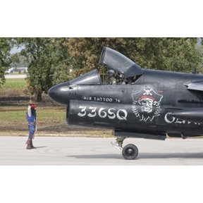 Hellenic Air Force TA-7 Corsair II at Araxos Air Base Greece Canvas Art - Giovanni CollaStocktrek Images (35 x 22)