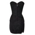 thumbnail image 1 of Corsés bajo el busto para mujer, chaleco moldeador de cintura vintage a rayas con falda, 1 of 6